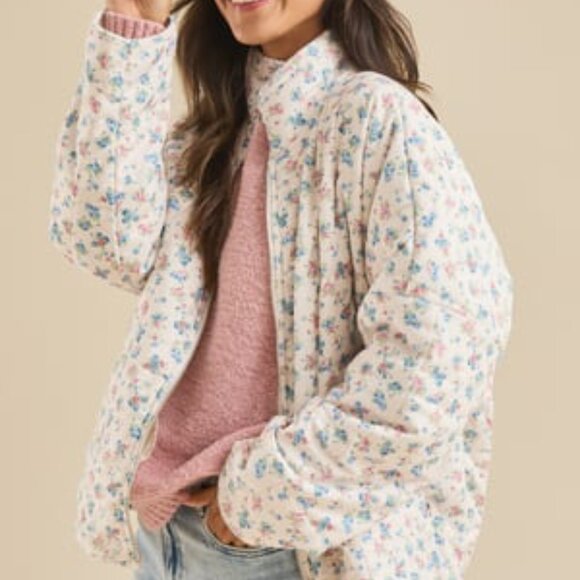 Corduroy Floral Jacket - Picture 1 of 8